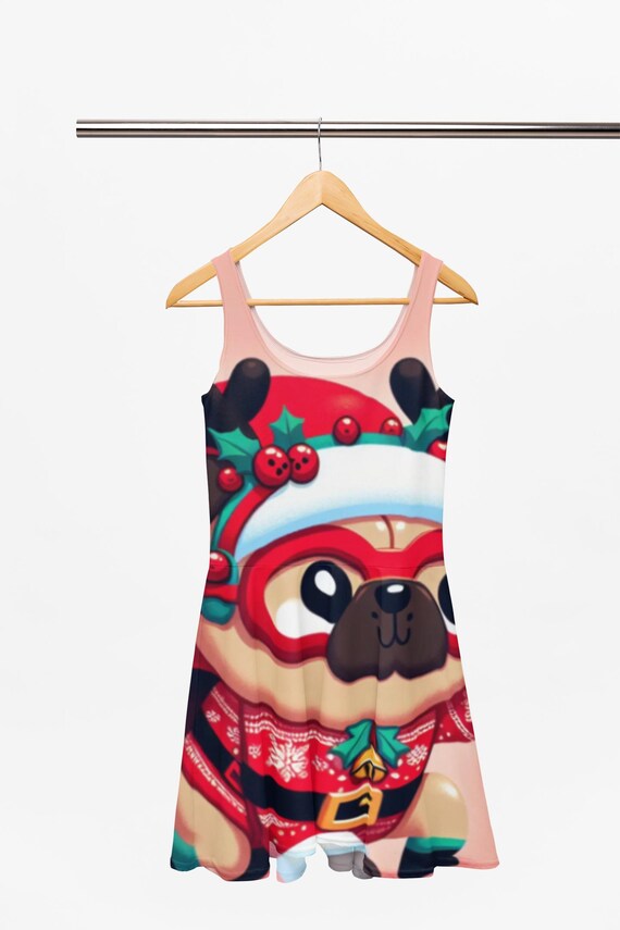 Christmas Pug Racerback Dress