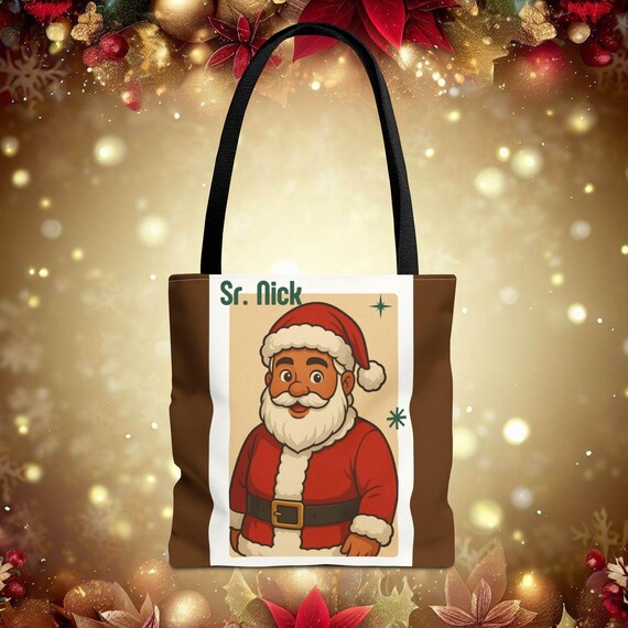Sr. Nick Santa Claus Tote Bag | Christmas Holiday Illustration