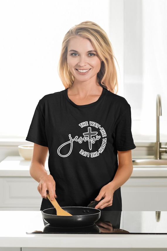 Jesus The Way The Truth And The Light Black Tee, Christian Faith Unisex T-Shirt, Religious Graphic Shirt, Inspirational Quote Top, Religious