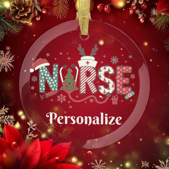 Personalized Nurse Christmas Ornament  Heartfelt Gift for Healthcare Heroes Glass Ornaments