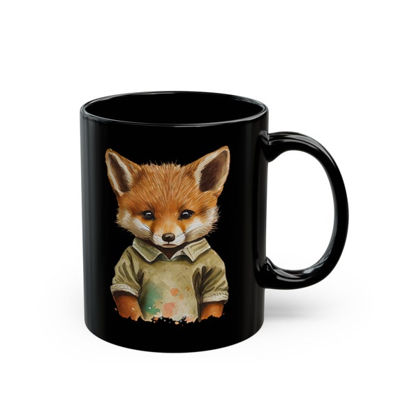 Cute Fox Painter Mug (11oz, 15oz) Ceramic