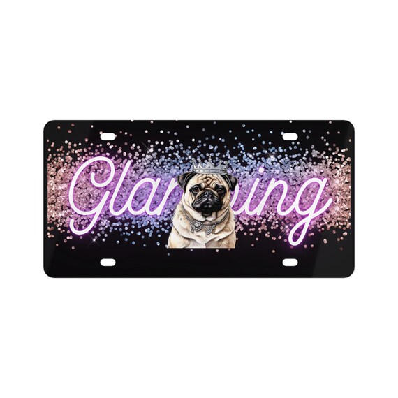 Pug Queenie Sparling License Plate