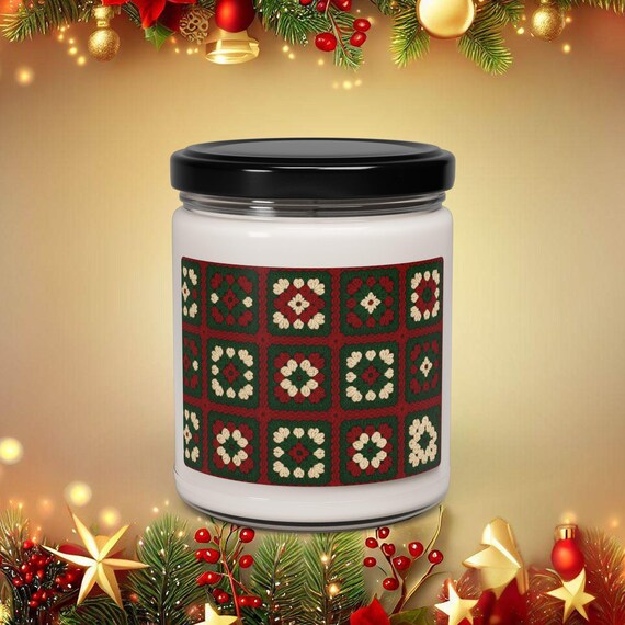 Crochet Christmas Candle | Scented Soy 9oz