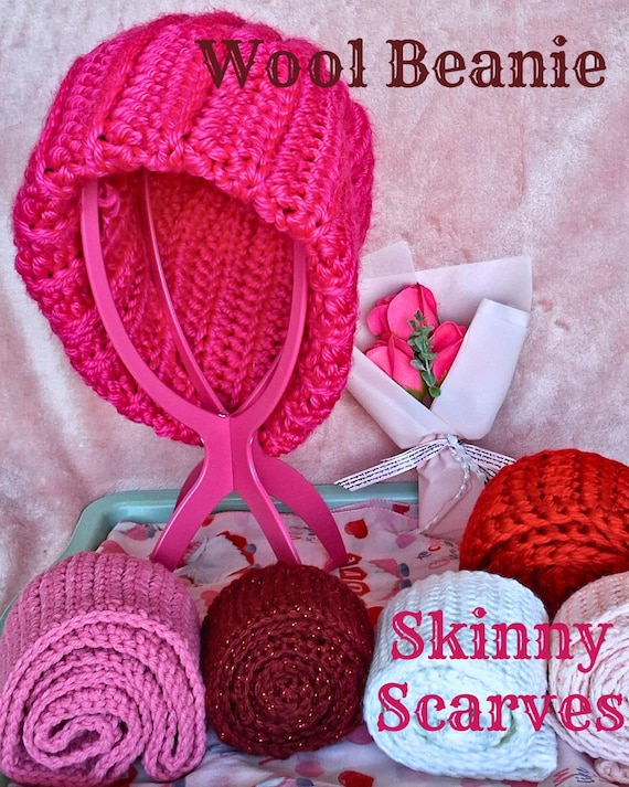 Hot Pink Ribbed Beanie – Handmade Cozy Winter Hat for Women or Men