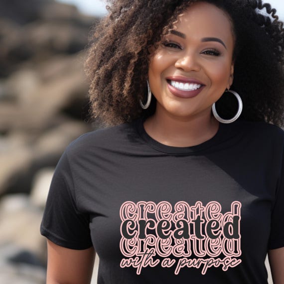 Created with a Purpose Pink outlined-Unisex Jersey Short Sleeve Tee