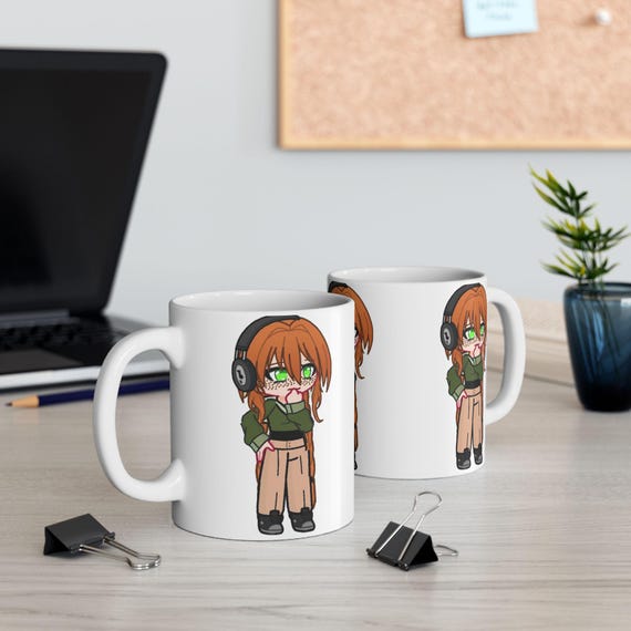 Teenie Girl with Headset Ceramic Mug, (11oz, 15oz)