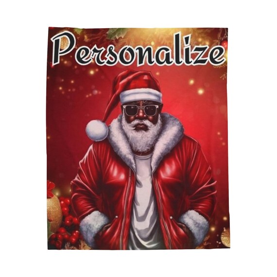 Gangsta Santa Red Christmas Gift Design 200000000000; Throw, Holiday Home Decor, Cozy Winter Bedding, Funny Xmas Couch Blanket