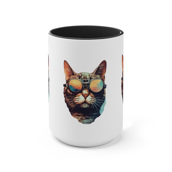 Cool Cat with Sunglasses Accent Mugs Ceramic