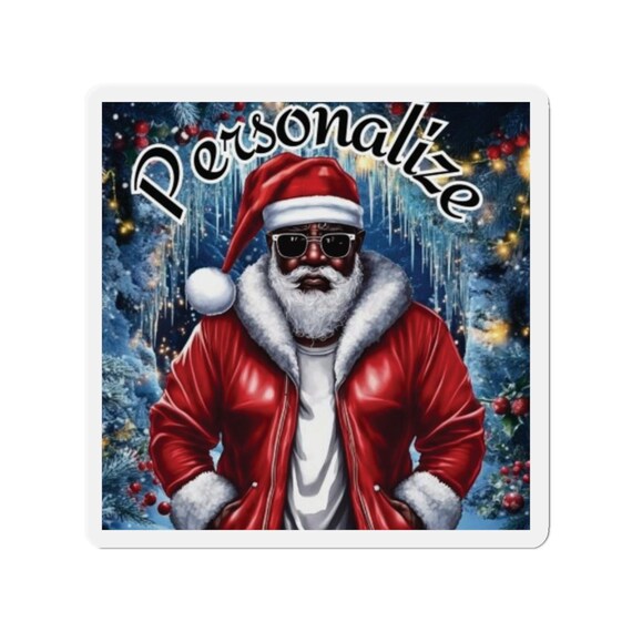 Black Santa Claus with Joy and Color Celebrate this Christmas with a Black Santa Claus magnet that adds extra cheer to your festive season!