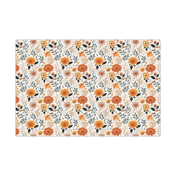 Gift Wrap Papers, Autum Floral Wrapping Sheets, Fall Flower Patterns, Thanksgiving Gift Packaging, Christmas Wraps, Birthday Present Paper