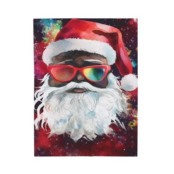 Blanta Clause is Coming to Town, Velveteen Plush Throw, Cozy Home Decor, Christmas Gift, Funny Winter Blanket,