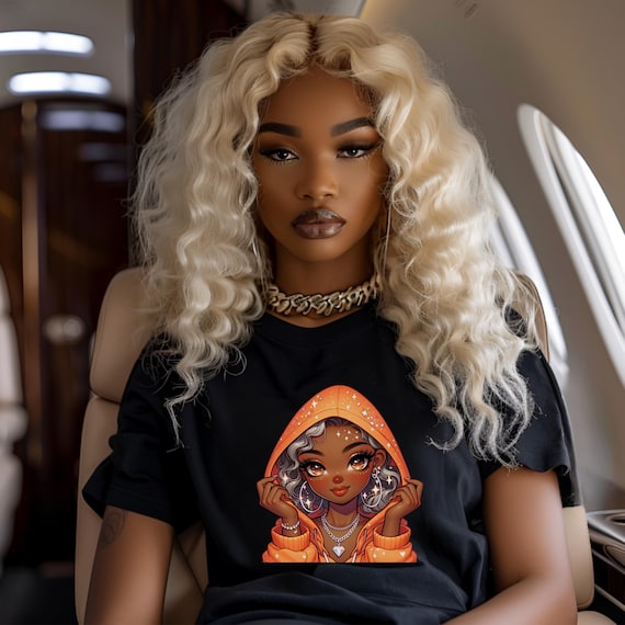 Cute brown girl in a hoodie-Unisex Jersey Short Sleeve Tee