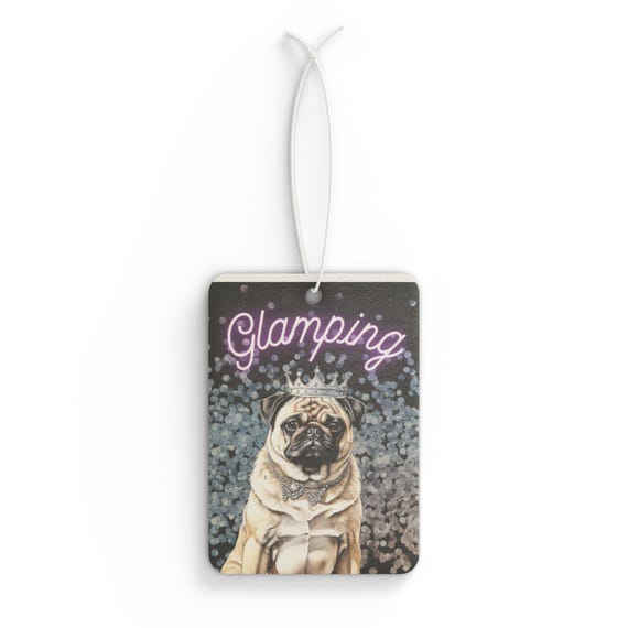 Glamping Pug Car Accessory, Sparkling Car Air Freshener