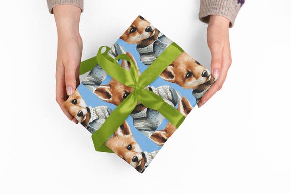 Preppy Fox Kid Gift Wrap Papers