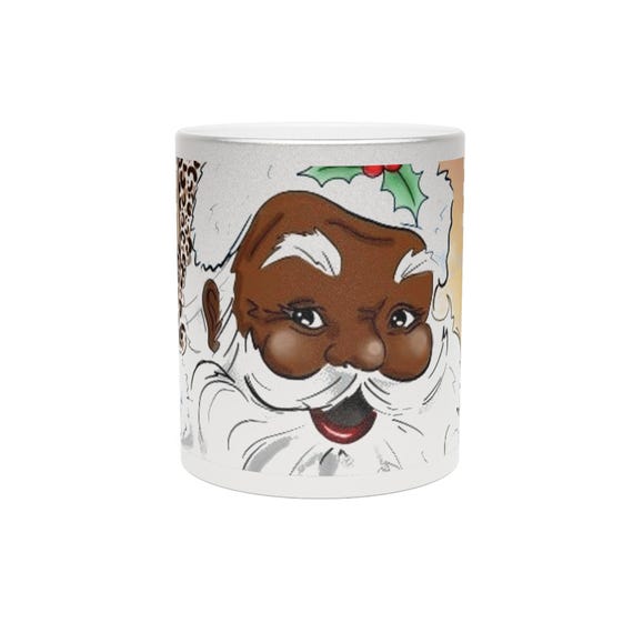 Blushing Brown Santa | Metallic Mugs