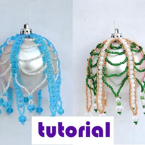 Tutorial: Victorian style festooned Christmas tree ornament cover Beading tutorials Beading pattern Ornament tutorial PDF Instant downloadT3