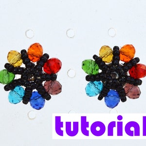 Tutorial: Rainbow flower stud earrings Step by step instructions Beading patterns for creating earrings T30