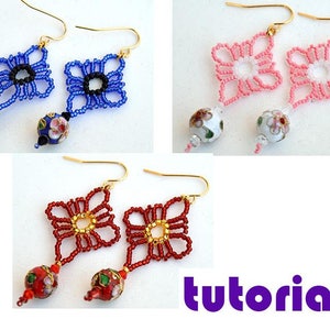 Tutorial: Beaded filigree earrings with cloisonné beads Beading instructions Beading pattern Earrings tutorial Beaded earrings PDF file T17
