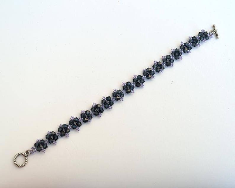 Tutorial Diamonds Beaded Bracelet With Pearls or Crystals Beading