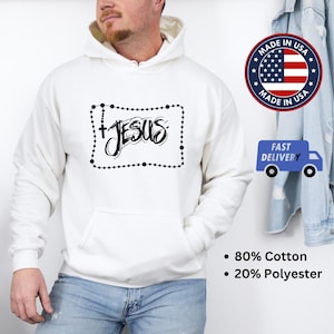 Christian Hoodie Bible Verse, Cross Hoodie, Trendy Church Sweatshirt, Jesus, Faith Gift, Jesus Lover Gift, Religious Gift