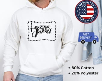 Christian Hoodie Bible Verse, Cross Hoodie, Trendy Church Sweatshirt, Jesus, Faith Gift, Jesus Lover Gift, Religious Gift