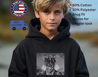 Moletom com capuz Juice WRLD - Moletom infantil Juice WRLD | Moletom infantil 999 | Suéter para crianças | Produtos Juice WRLD - Camiseta Juice WRLD