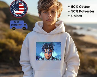 Bluza z kapturem Juice WRLD - Bluza dziecięca Juice WRLD | Bluza z kapturem młodzieżowa 999 | Sweter dla dzieci | Gadżety Juice WRLD - Koszulka Juice WRLD