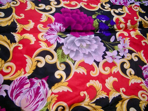 WORTHINGTON Vintage Silk Scarf - Bright Floral - image 1