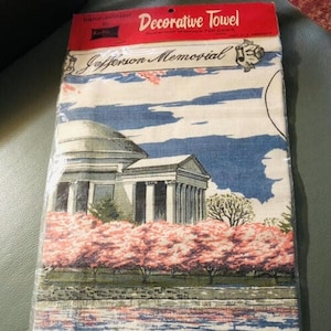 Vintage Kay Dee Kitchen Towel Jefferson Memorial Washington DC NEW 18 x 25&quot;