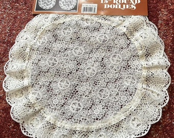 Vintage Paulette 2 Round Doilies 15" NEW Made in USA Pre 1963