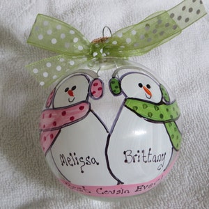 Best Cousin Ever - personalized and hand painted ornament