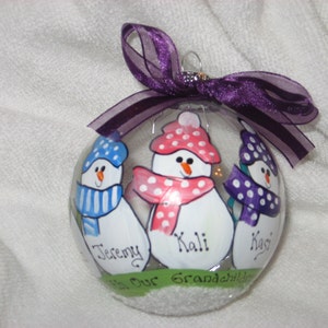 Blessed with Grandchildren - personalized and hand painted ornament