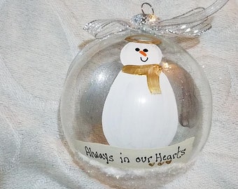 Always In Our Hearts -  Angel Ornament - Personalized and Hand Painted