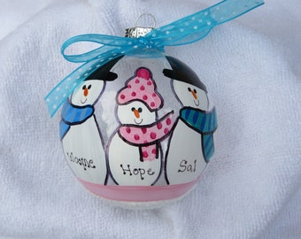 Family - Gay or Lesbian -  Personalized and Hand Painted Ornament