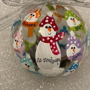 Teacher Ornament - personalized and hand painted