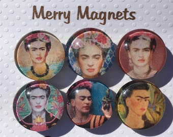 Set of Glass Magnets  "Frida Kahlo"