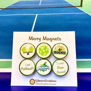 Set of Glass Magnets   “Pickleball”