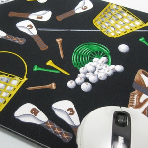 Mouse Pad, Computer Mouse Pad, Fabric Mousepad       Hole in One Black