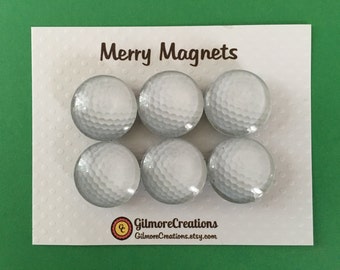Set of Glass Fridge Magnets  "Golf"