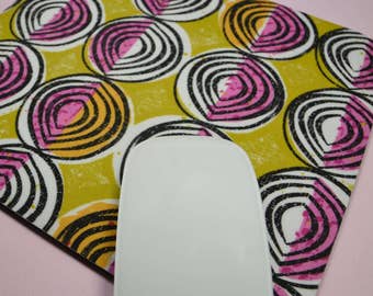 Buy 2 FREE SHIPPING Special!! Mouse Pad, Fabric Mousepad African Inspired Onions