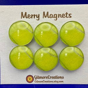 Set of Glass Fridge Magnets Tennis Balls image 1