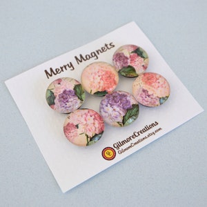 Set of Glass Fridge Magnets Hydrangea image 3