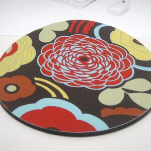 Mouse Pad, Computer Mouse Pad, Round Fabric Mouse Pad or Trivet Mocca image 3