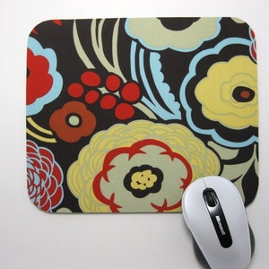 Fabric Mousepad or Trivet        Floral Mocca