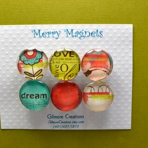 Set of Glass Magnets  &quot;Dream&quot;