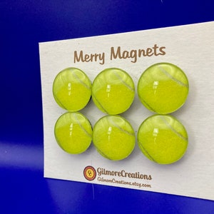 Set of Glass Fridge Magnets Tennis Balls image 4