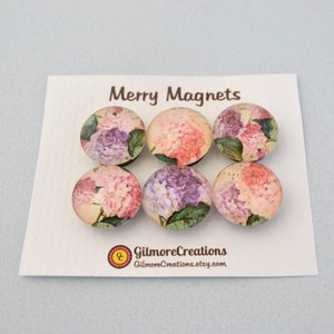 Set of Glass Fridge Magnets Hydrangea image 4