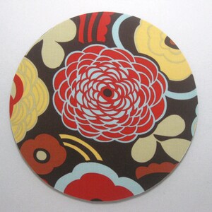 Mouse Pad, Computer Mouse Pad, Round Fabric Mouse Pad or Trivet Mocca image 2