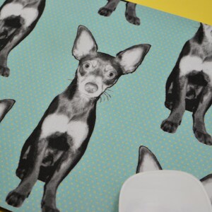 Fabric Mousepad or Trivet   Chihuahua on Mint