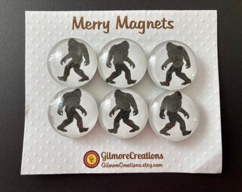 Set of Glass Magnets  "Bigfoot”